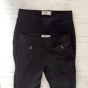 2 pairs of Abercrombie & Fitch black work legging pants
